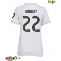 Camiseta Real Madrid Antonio Rudiger #22 Primera Equipación para mujer 2025-26 manga corta